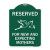 Signmission Reserved for New and Expecting Mothers, Green & White Aluminum Sign, 24" L, 18" H, GW-1824-23195 A-DES-GW-1824-23195